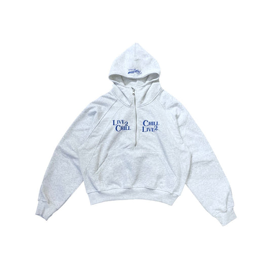 L2C HALF ZIP HOODIE - ASH GREY