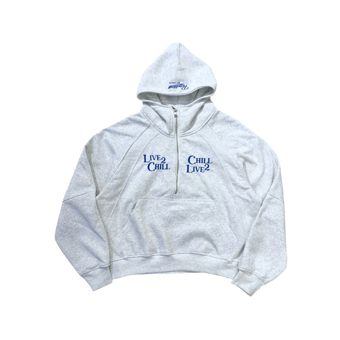 L2C HALF ZIP HOODIE - ASH GREY