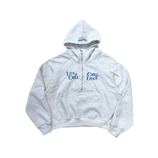 L2C HALF ZIP HOODIE - ASH GREY