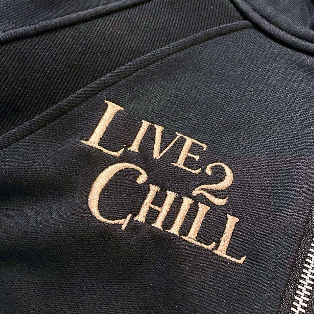 L2C HALF ZIP HOODIE - BLACK