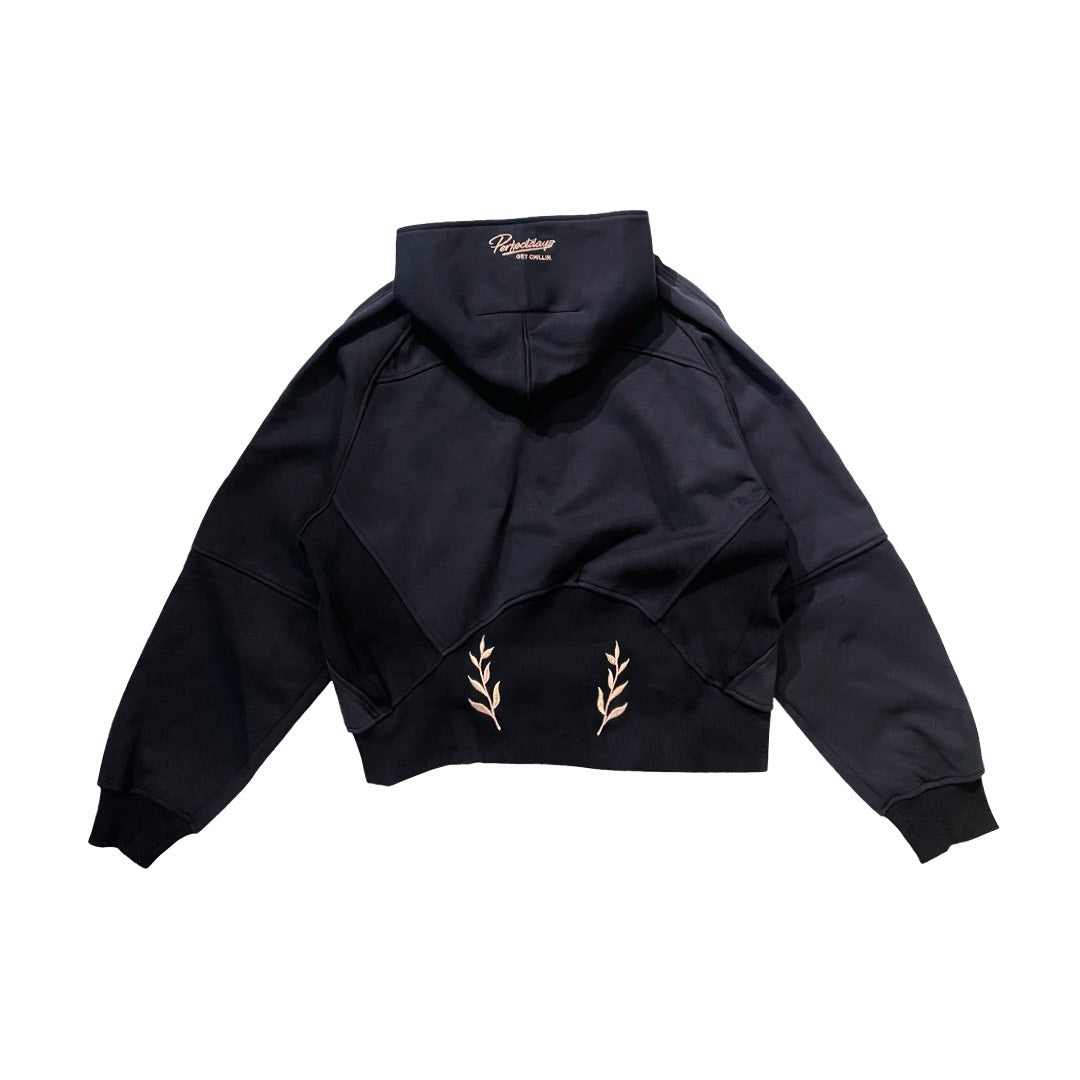 L2C HALF ZIP HOODIE - BLACK