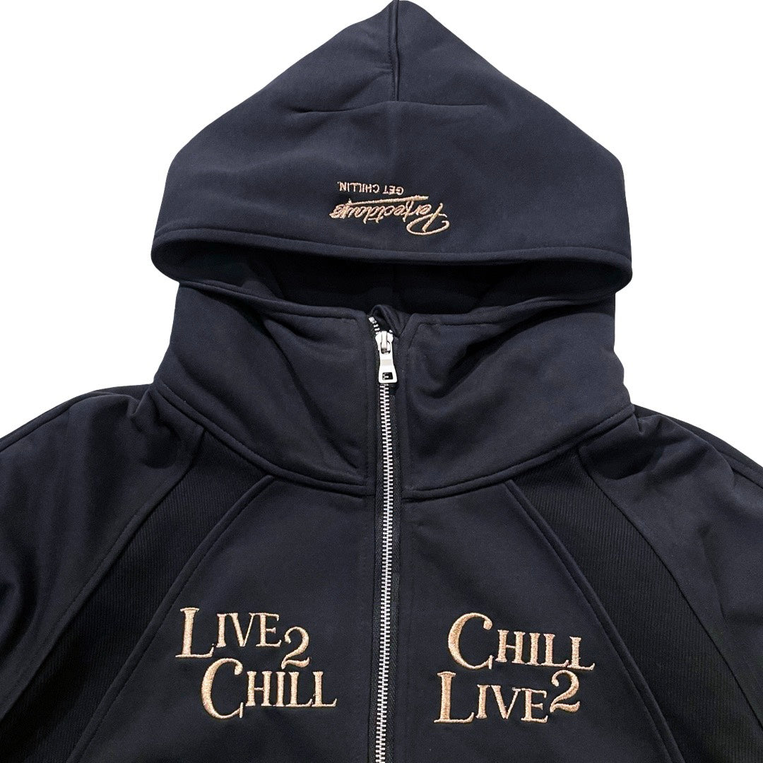L2C HALF ZIP HOODIE - BLACK