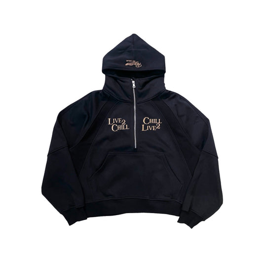 L2C HALF ZIP HOODIE - BLACK