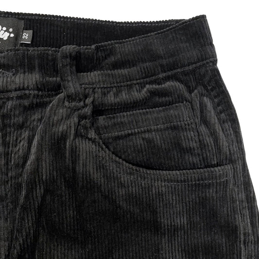 CORDUROY CARGO PANTS - BLACK